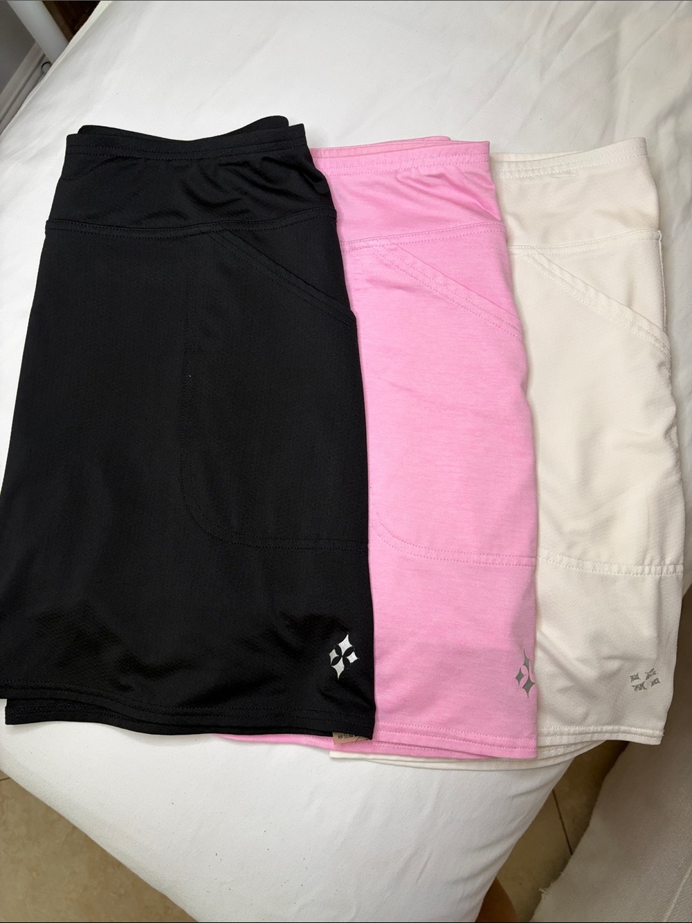 Jofit Mini Skirt Trio in Black, Pink & light cream/ white color